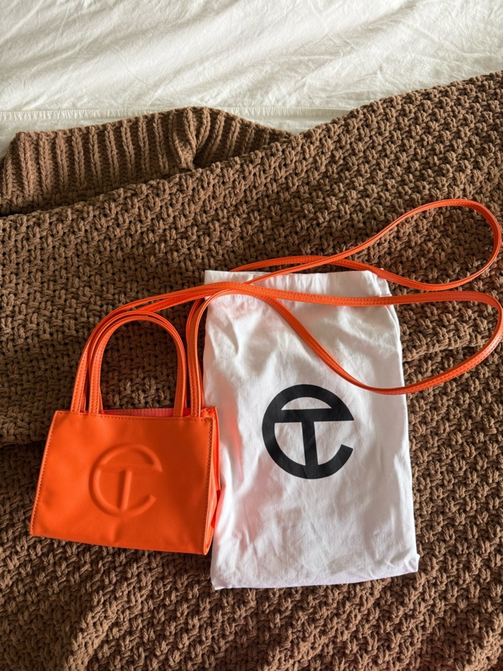Telfar Mini Shopping Bag in Bright Orange